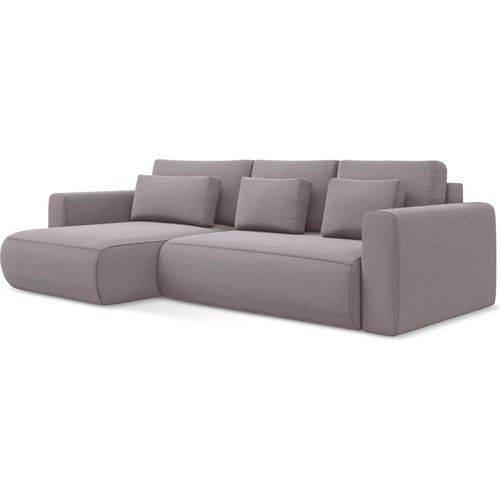 3-Sitzer Ecksofa mit Schlaffunktion - Ecke Links - Samt - Lavendel - KAPUA