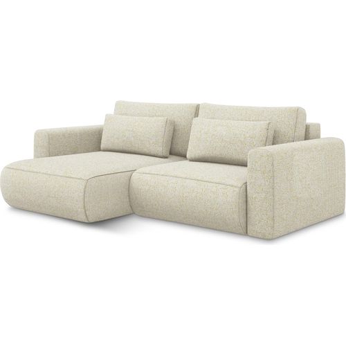 2-Sitzer Ecksofa mit Schlaffunktion - Ecke Links - Strukturstoff - Weiß - KAPUA