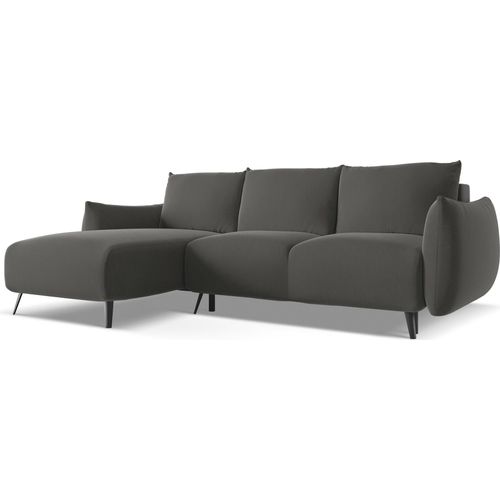Ecksofa mit Schlaffunktion - Ecke Links - Samt - Stahl - MALIE