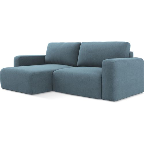Ecksofa mit Schlaffunktion Links - Strukturstoff - Hellblau - KONA