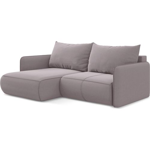 2,5-Sitzer Ecksofa mit Schlaffunktion - Ecke Links - Samt - Lavendel - NANEA