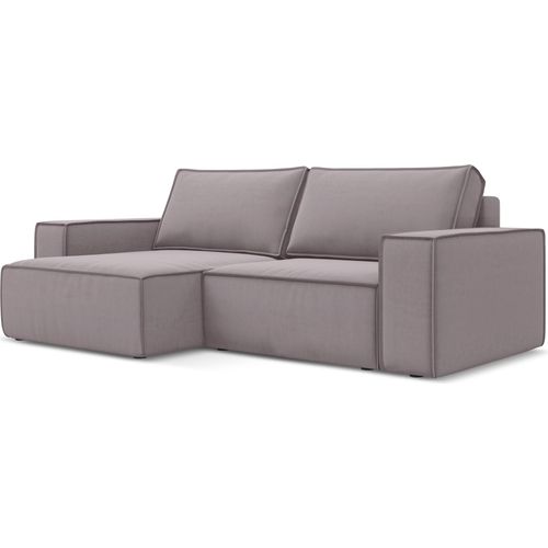2-Sitzer Ecksofa mit Schlaffunktion - Ecke Links - Samt - Lavendel - KIMO