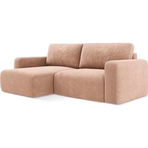 Ecksofa mit Schlaffunktion Links - Chenille - Pfirsich - KONA