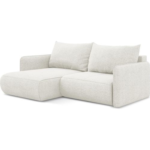2,5-Sitzer Ecksofa mit Schlaffunktion - Ecke Links - Chenille - Weiß - NANEA