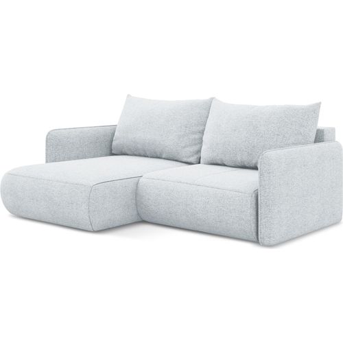 2,5-Sitzer Ecksofa mit Schlaffunktion - Ecke Links - Chenille - Hellblau - NANEA