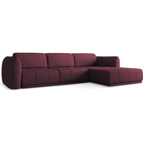 Ecksofa - Ecke Rechts - Chenille - Rotwein - HOKU