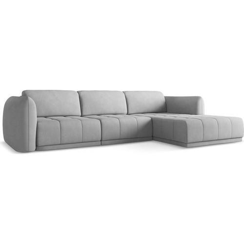 Ecksofa - Ecke Rechts - Chenille - Hellgrau - HOKU
