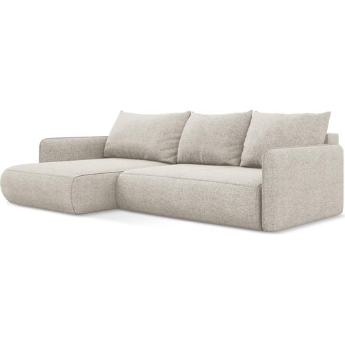3-Sitzer Ecksofa mit Schlaffunktion - Ecke Links - Chenille - Silber - NANEA