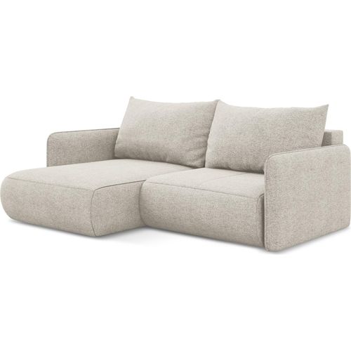 2,5-Sitzer Ecksofa mit Schlaffunktion - Ecke Links - Chenille - Silber - NANEA