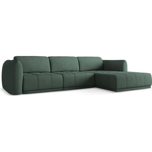 Ecksofa - Ecke Rechts - Chenille - Grün - HOKU