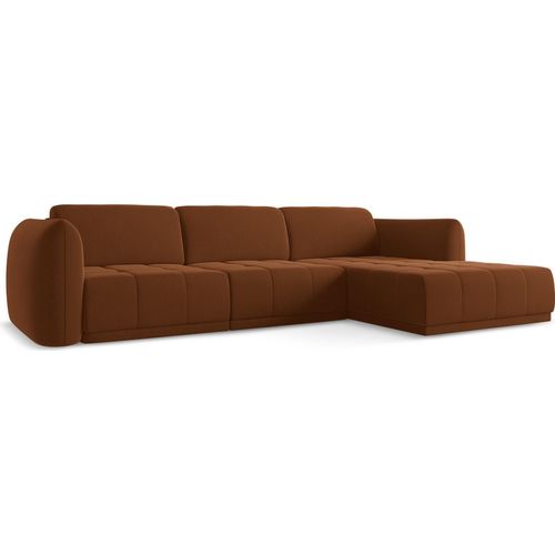 Ecksofa - Ecke Rechts - Samt - Terrakotta - HOKU