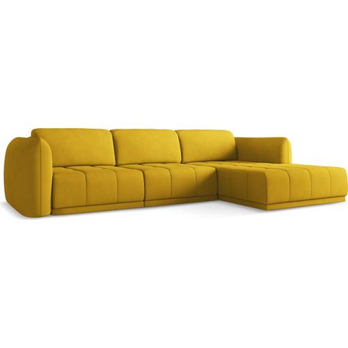 Ecksofa - Ecke Rechts - Chenille - Senf - HOKU