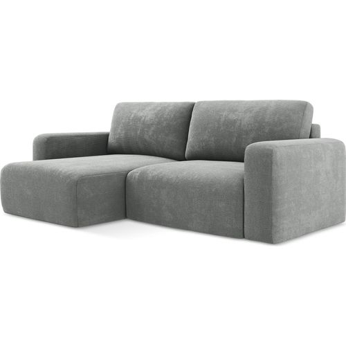 Ecksofa mit Schlaffunktion Links - Chenille - Grau - KONA