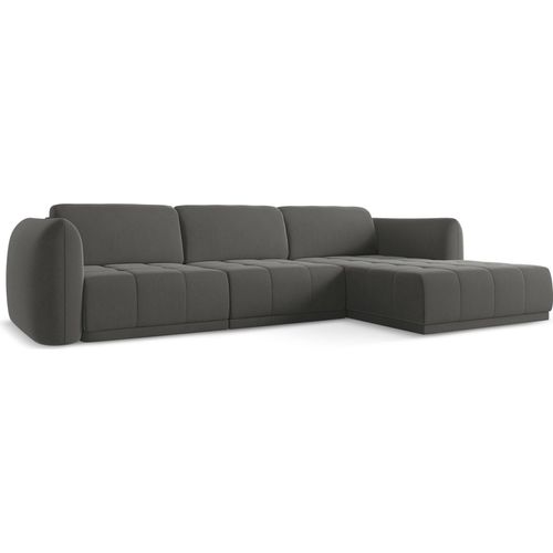 Ecksofa - Ecke Rechts - Samt - Stahl - HOKU