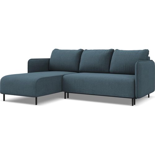 Ecksofa mit Schlaffunktion - Ecke Links - Strukturstoff - Jeans - LUANA