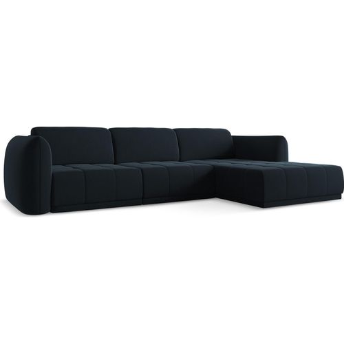Ecksofa - Ecke Rechts - Samt - Königsblau - HOKU