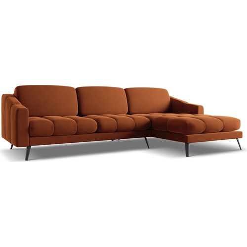 Ecksofa - Ecke Rechts - Samt - Terrakotta - NALU