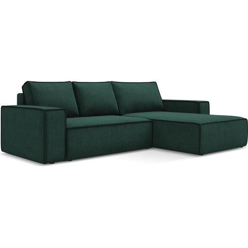 3-Sitzer Ecksofa mit Schlaffunktion - Ecke Rechts - Strukturstoff - Flaschengrün - KIMO