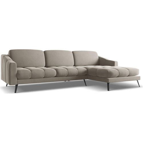 Ecksofa - Ecke Rechts - Samt - Taupe - NALU