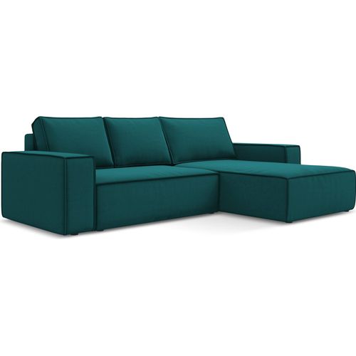3-Sitzer Ecksofa mit Schlaffunktion - Ecke Rechts - Samt - Marine - KIMO