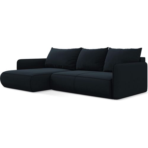 3-Sitzer Ecksofa mit Schlaffunktion - Ecke Links - Samt - Königsblau - NANEA