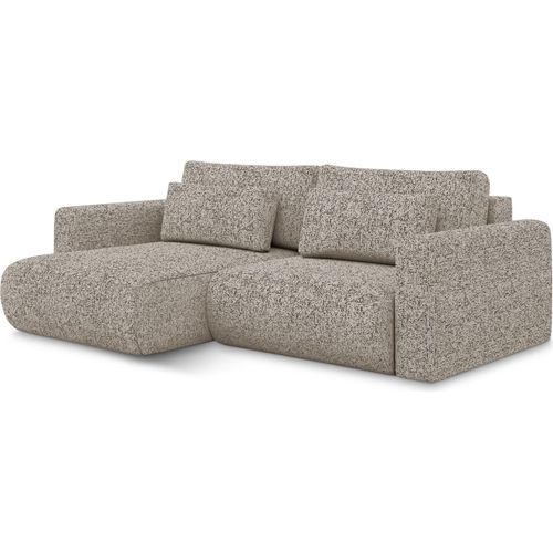 2-Sitzer Ecksofa mit Schlaffunktion - Ecke Links - Strukturstoff - Graubeige - KAPUA