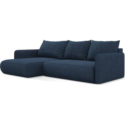 3-Sitzer Ecksofa mit Schlaffunktion - Ecke Links - Chenille - Königsblau - NANEA