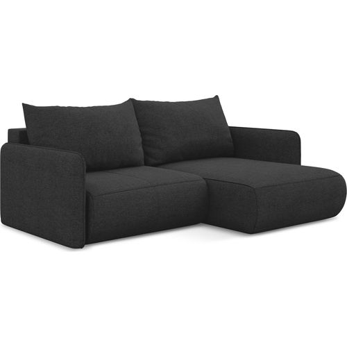 Ecksofa mit Schlaffunktion - Ecke Rechts - Chenille - Anthrazit - NANEA