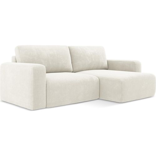Ecksofa mit Schlaffunktion Rechts - Chenille - Weiß - KONA