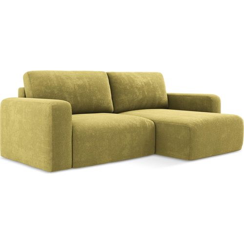 Ecksofa mit Schlaffunktion Rechts - Chenille - Limettengrün - KONA