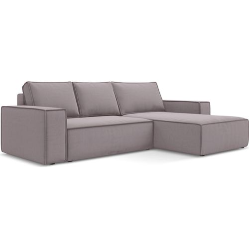 3-Sitzer Ecksofa mit Schlaffunktion - Ecke Rechts - Samt - Lavendel - KIMO