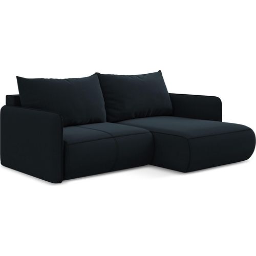 2,5-Sitzer Ecksofa mit Schlaffunktion - Ecke Rechts - Samt - Königsblau - NANEA