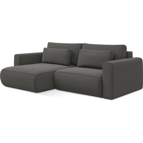 2-Sitzer Ecksofa mit Schlaffunktion - Ecke Links - Samt - Stahl - KAPUA