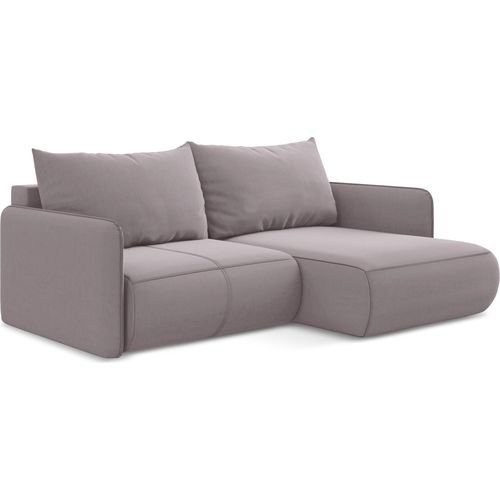 2,5-Sitzer Ecksofa mit Schlaffunktion - Ecke Rechts - Samt - Lavendel - NANEA