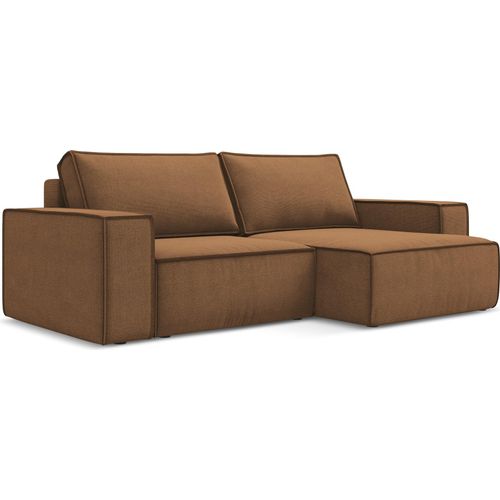 2-Sitzer Ecksofa mit Schlaffunktion - Ecke Rechts - Strukturstoff - Terrakotta - KIMO
