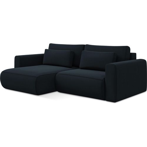 2-Sitzer Ecksofa mit Schlaffunktion - Ecke Links - Samt - Königsblau - KAPUA