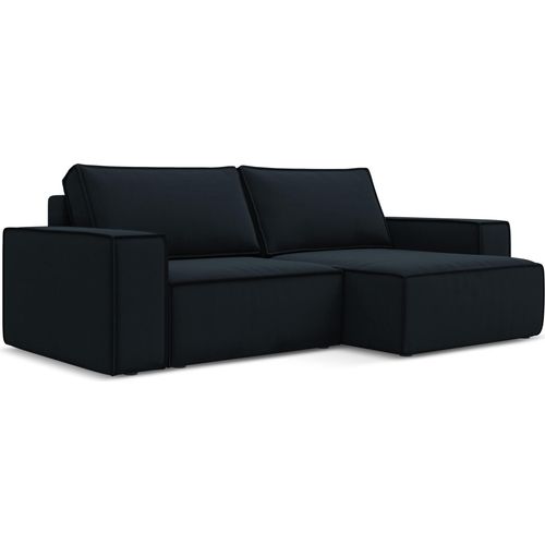 2-Sitzer Ecksofa mit Schlaffunktion - Ecke Rechts - Samt - Königsblau - KIMO
