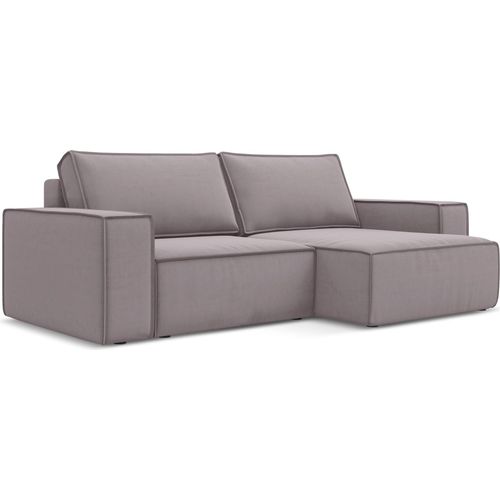2-Sitzer Ecksofa mit Schlaffunktion - Ecke Rechts - Samt - Lavendel - KIMO