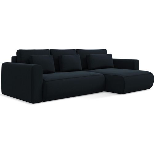 3-Sitzer Ecksofa mit Schlaffunktion - Ecke Rechts - Samt - Königsblau - KAPUA
