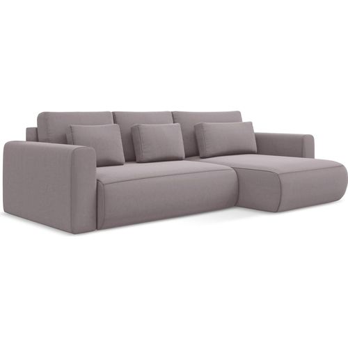 3-Sitzer Ecksofa mit Schlaffunktion - Ecke Rechts - Samt - Lavendel - KAPUA