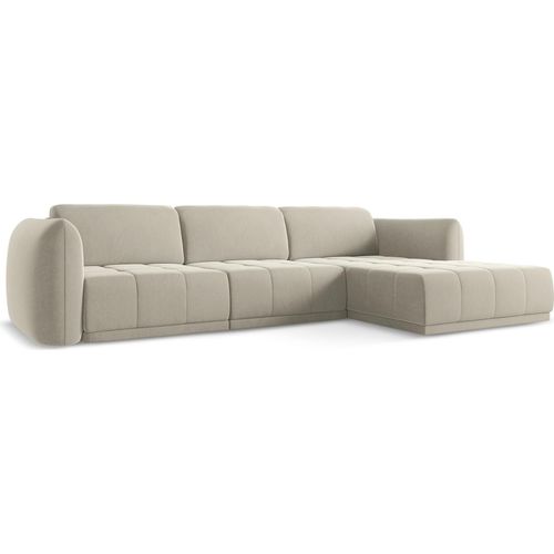 Ecksofa - Ecke Rechts - Samt - Perle - HOKU