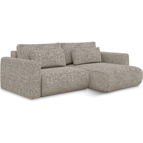 2-Sitzer Ecksofa mit Schlaffunktion - Ecke Rechts - Strukturstoff - Graubeige - KAPUA