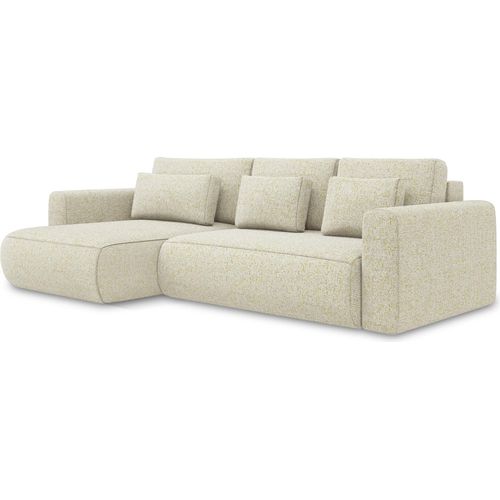 3-Sitzer Ecksofa mit Schlaffunktion - Ecke Links - Strukturstoff - Weiß - KAPUA