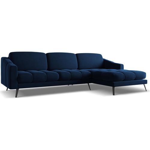 Ecksofa - Ecke Rechts - Samt - Königsblau - NALU