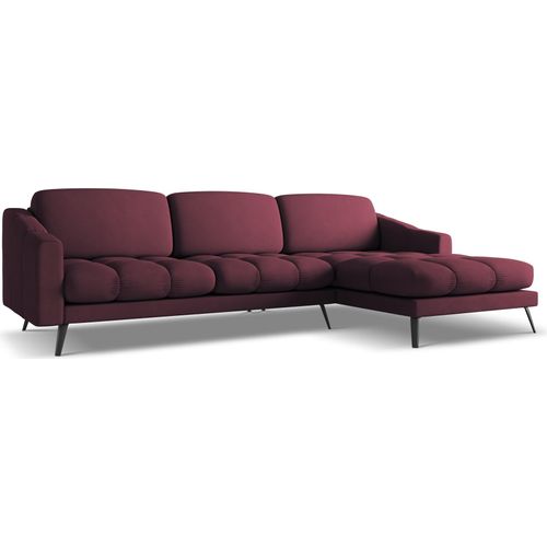 Ecksofa - Ecke Rechts - Chenille - Rotwein - NALU