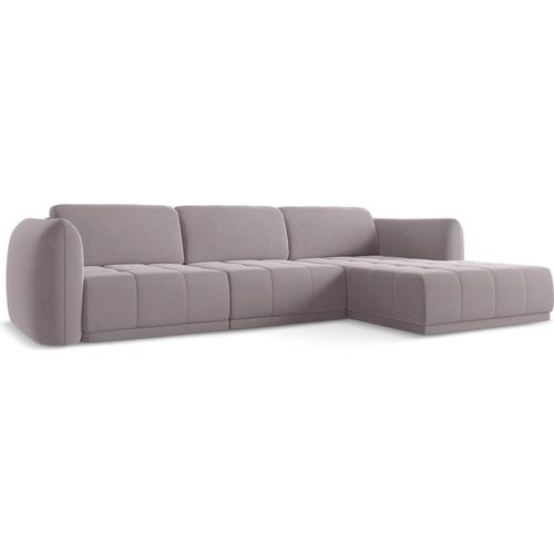 Ecksofa - Ecke Rechts - Samt - Lavendel - HOKU