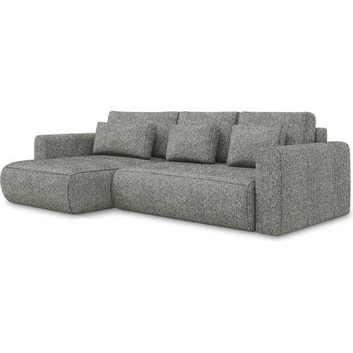 3-Sitzer Ecksofa mit Schlaffunktion - Ecke Links - Strukturstoff - Stahl - KAPUA