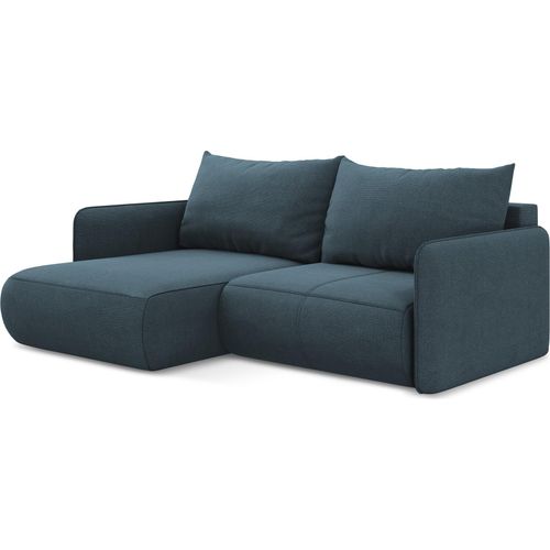 2,5-Sitzer Ecksofa mit Schlaffunktion - Ecke Links - Strukturstoff - Jeans - NANEA