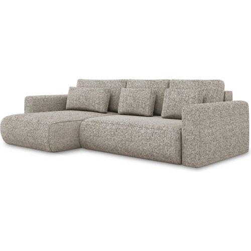 3-Sitzer Ecksofa mit Schlaffunktion - Ecke Links - Strukturstoff - Graubeige - KAPUA