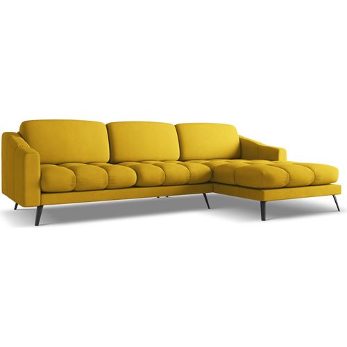 Ecksofa - Ecke Rechts - Chenille - Senf - NALU